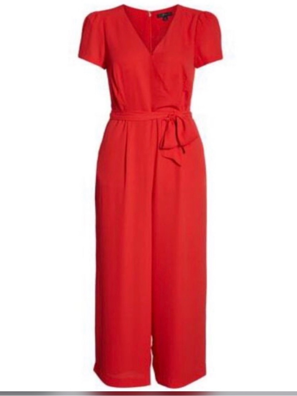 J. Crew Red Short Sleeve Wrap Jumpsuit Size 4